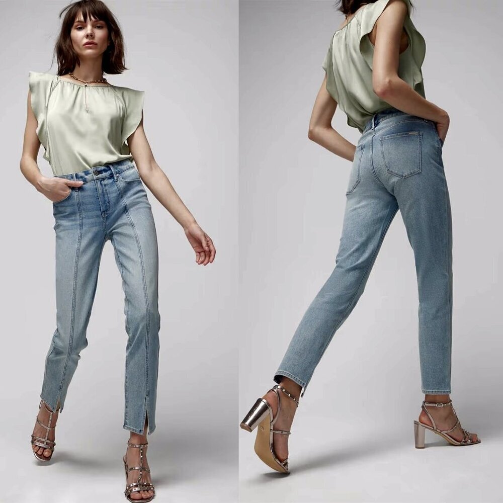 White House Black Market High-Rise Sculpt Seamed Slim Crop Jeans Size 6